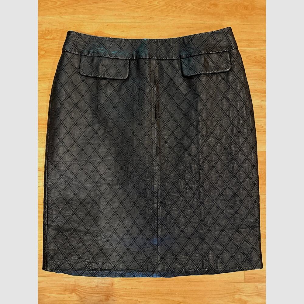 PENCIL SKIRT LEATHER Black Size 4 Lined Chadwicks Grunge Whimsygoth Business